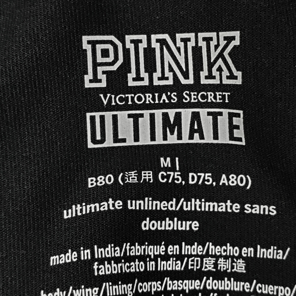 VS PINK Black Ultimate Racerback Sports Bra M - Picture 6 of 6